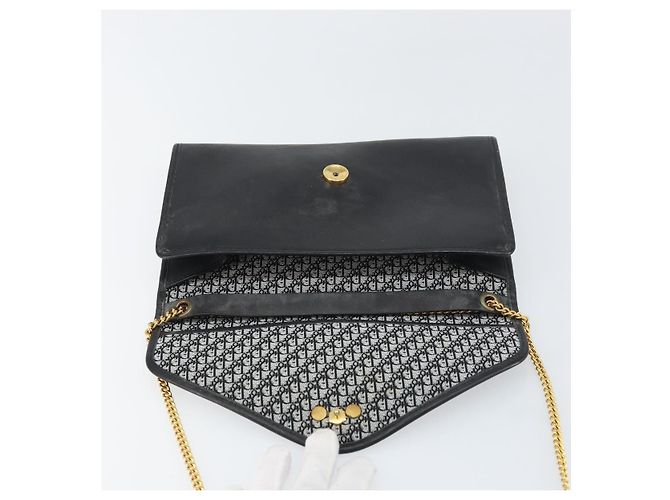 Borsa a spalla con catena Christian Dior in pelle nera e oro Auth bs31815 Nero D'oro - vista 15