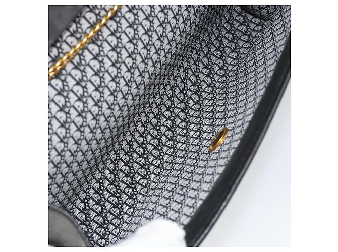 Borsa a spalla con catena Christian Dior in pelle nera e oro Auth bs31815 Nero D'oro - vista 16