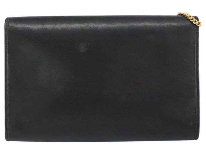 Borsa a spalla con catena Christian Dior in pelle nera e oro Auth bs31815 Nero D'oro - vista 3
