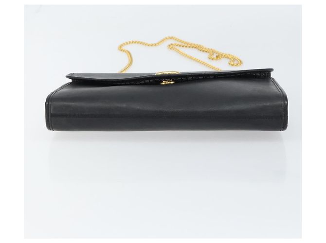 Borsa a spalla con catena Christian Dior in pelle nera e oro Auth bs31815 Nero D'oro - vista 9