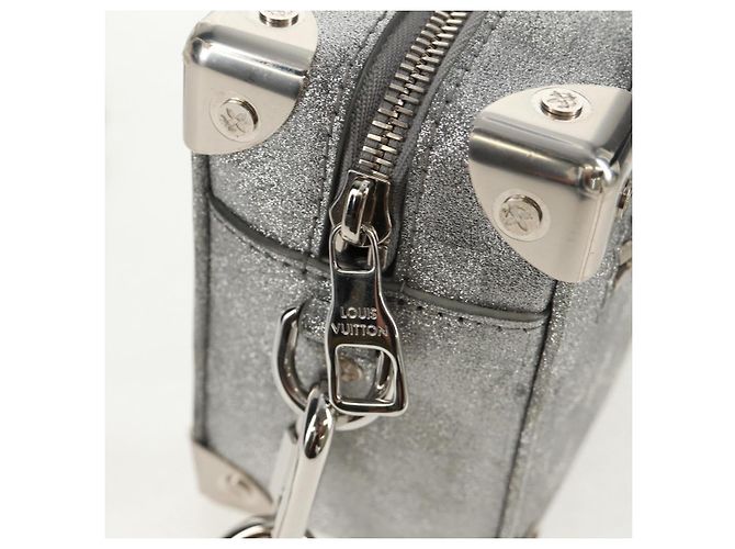LOUIS VUITTON Mini Borsa Trunk Morbida Glitter Damier Argento M59726 LV Auth 158954SAM - vista 10