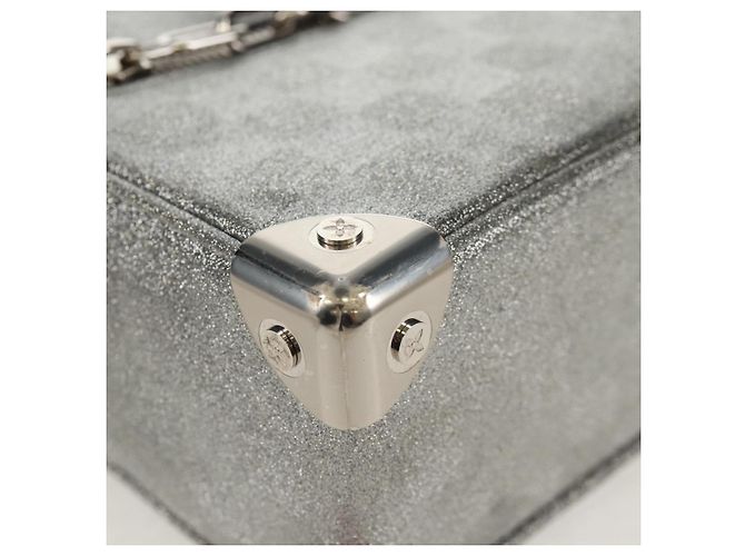 LOUIS VUITTON Mini Borsa Trunk Morbida Glitter Damier Argento M59726 LV Auth 158954SAM - vista 15