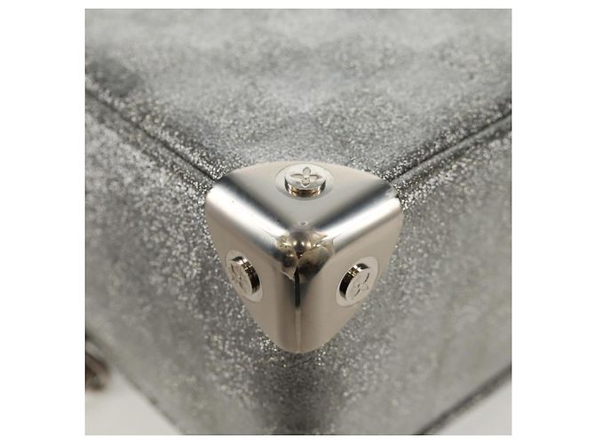 LOUIS VUITTON Mini Borsa Trunk Morbida Glitter Damier Argento M59726 LV Auth 158954SAM - vista 17