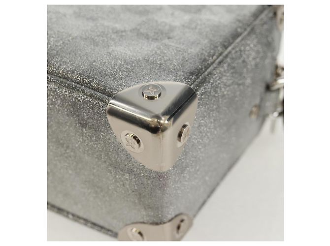 LOUIS VUITTON Mini Borsa Trunk Morbida Glitter Damier Argento M59726 LV Auth 158954SAM - vista 18