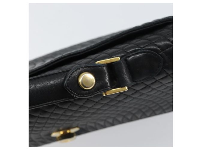 BALLY Borsa a mano in pelle nera e oro Auth 158057 Nero D'oro - vista 10