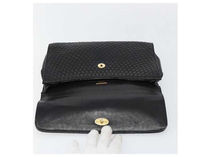 BALLY Borsa a mano in pelle nera e oro Auth 158057 Nero D'oro - vista 11