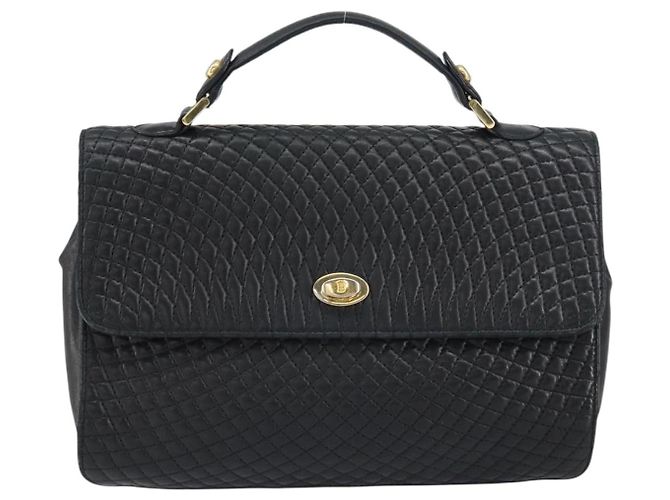 BALLY Borsa a mano in pelle nera e oro Auth 158057 Nero D'oro - vista 13