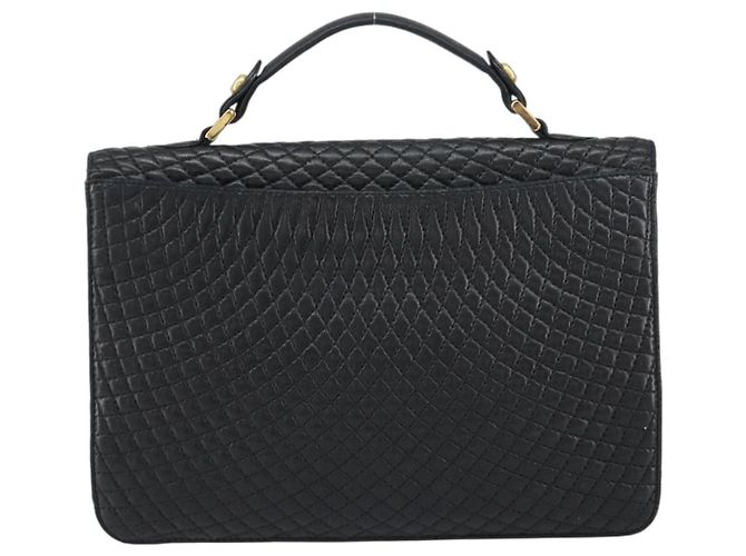 BALLY Borsa a mano in pelle nera e oro Auth 158057 Nero D'oro - vista 2