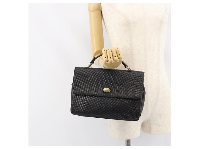 BALLY Borsa a mano in pelle nera e oro Auth 158057 Nero D'oro - vista 23