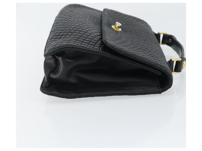 BALLY Borsa a mano in pelle nera e oro Auth 158057 Nero D'oro - vista 3
