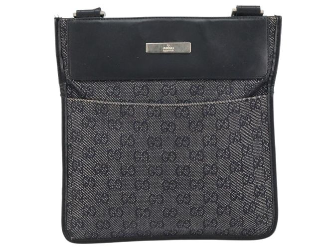Borsa a Spalla GG Canvas Gucci Nera Argento 27639 Auth 148585 Nero - vista 2