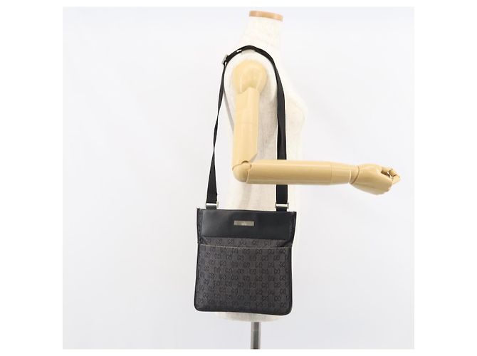 Borsa a Spalla GG Canvas Gucci Nera Argento 27639 Auth 148585 Nero - vista 24