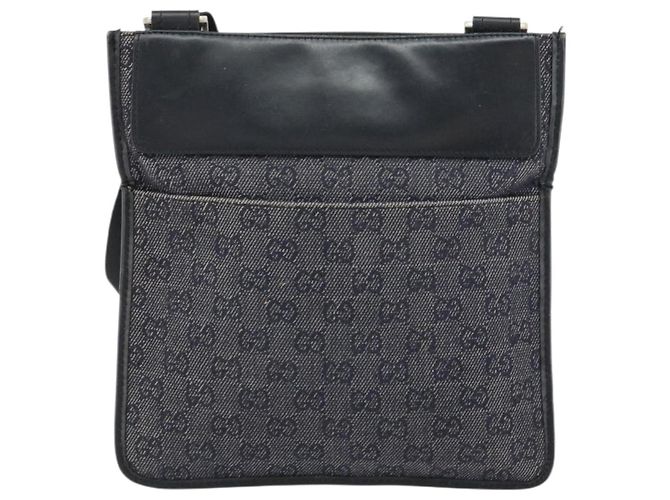Borsa a Spalla GG Canvas Gucci Nera Argento 27639 Auth 148585 Nero - vista 3