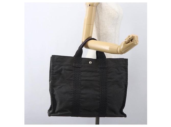 Hermès HERMES Handtasche Her LineMM aus Canvas Grau Silber Authentisch 157426 Braun - Ansicht 20