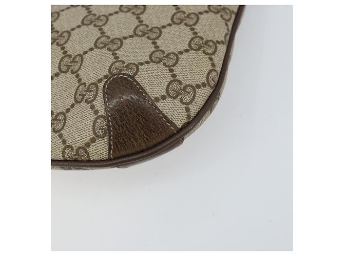 Borsa Gucci GG Supreme Web Sherry Line in PVC beige e oro 904 02 026 Auth ka1036 D'oro - vista 10