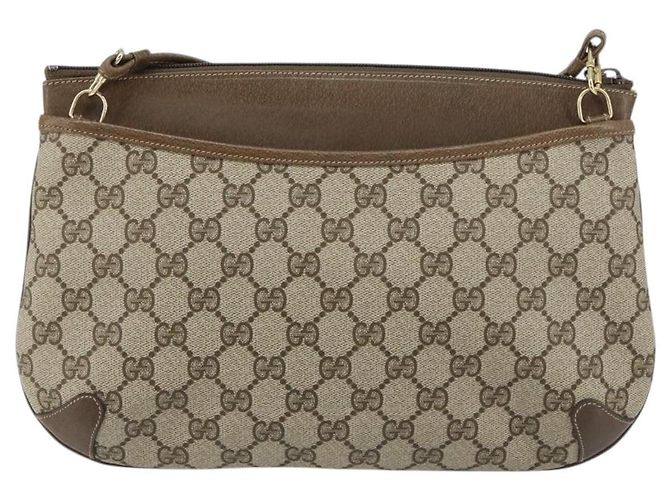Borsa Gucci GG Supreme Web Sherry Line in PVC beige e oro 904 02 026 Auth ka1036 D'oro - vista 3