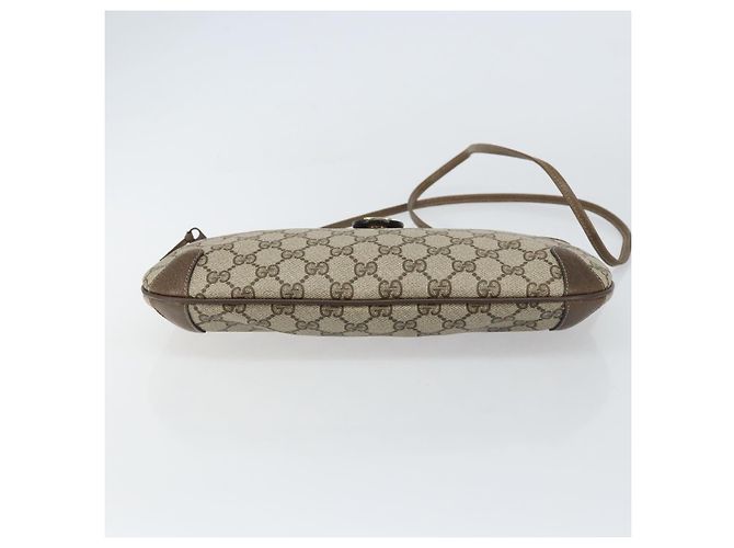Borsa Gucci GG Supreme Web Sherry Line in PVC beige e oro 904 02 026 Auth ka1036 D'oro - vista 9
