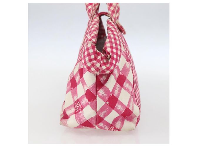 Borsa a mano in tela CHANEL Cruise Line Rosa Argento CC Auth 158031 - vista 4