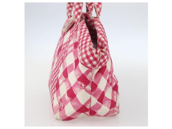 Borsa a mano in tela CHANEL Cruise Line Rosa Argento CC Auth 158031 - vista 5