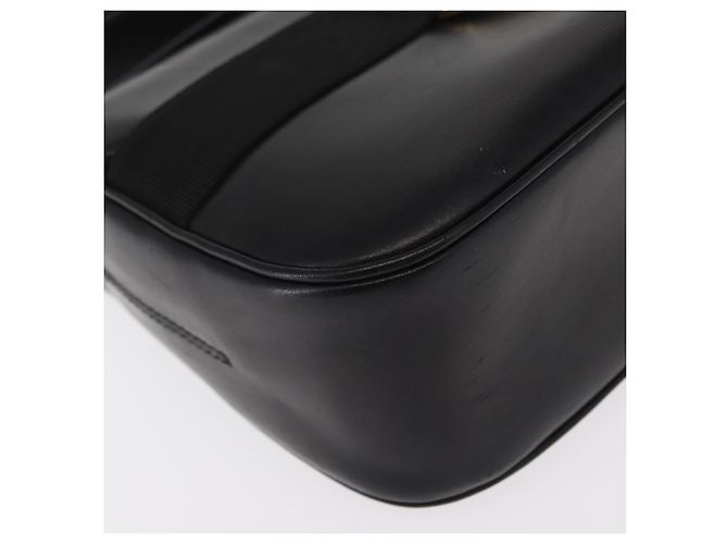 Borsa a Spalla Vala in Pelle Nera e Oro Auth BA9016 di Salvatore Ferragamo Nero D'oro - vista 10