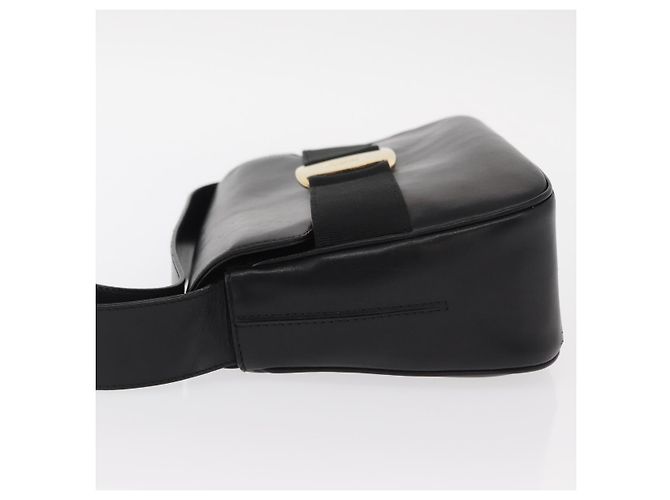 Borsa a Spalla Vala in Pelle Nera e Oro Auth BA9016 di Salvatore Ferragamo Nero D'oro - vista 5