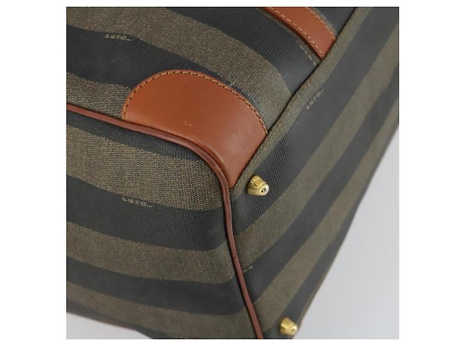 Pequin Borsa Boston in tela Pecan FENDI Nera Marrone oro Auth 155477 Nero D'oro - vista 15