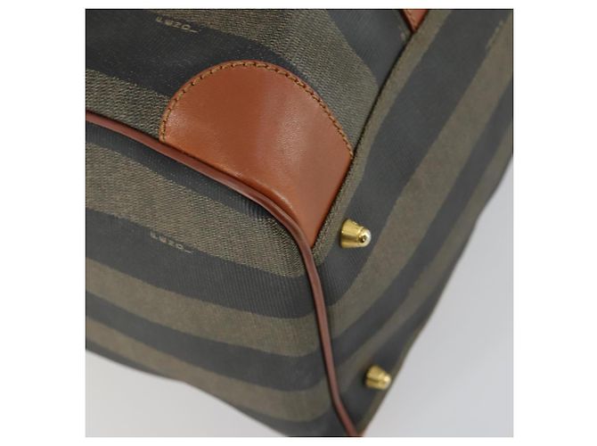 Pequin Borsa Boston in tela Pecan FENDI Nera Marrone oro Auth 155477 Nero D'oro - vista 17