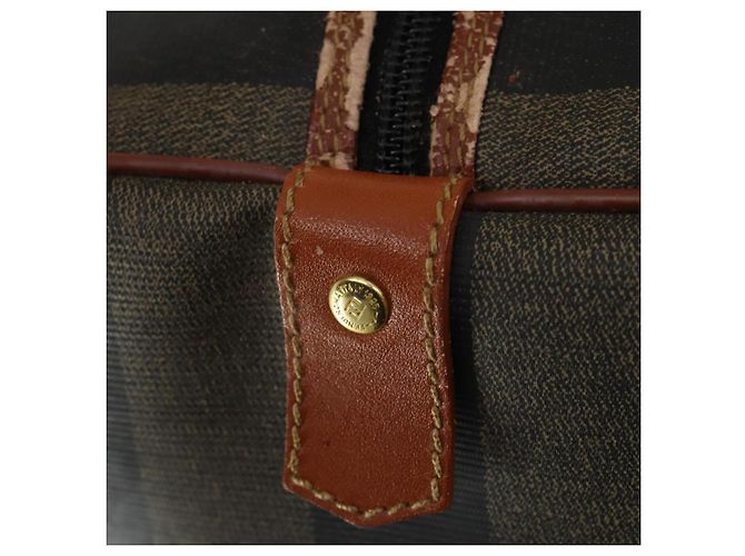 Pequin Borsa Boston in tela Pecan FENDI Nera Marrone oro Auth 155477 Nero D'oro - vista 18