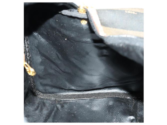 Pequin Borsa Boston in tela Pecan FENDI Nera Marrone oro Auth 155477 Nero D'oro - vista 21