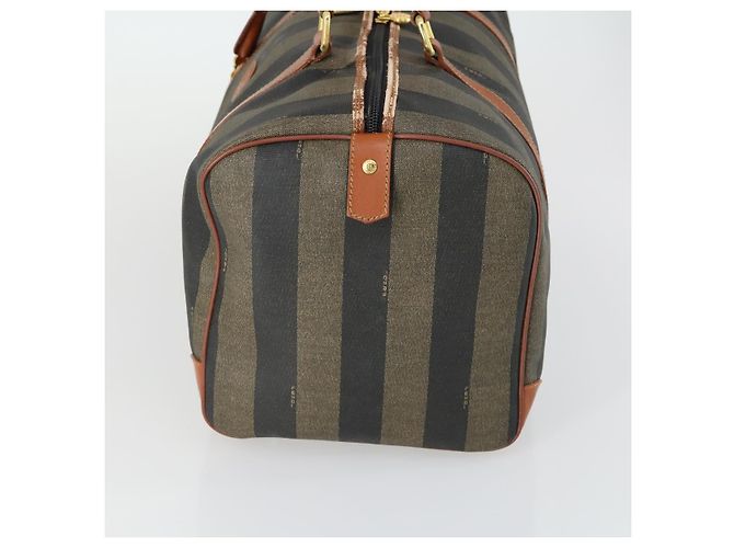 Pequin Borsa Boston in tela Pecan FENDI Nera Marrone oro Auth 155477 Nero D'oro - vista 3