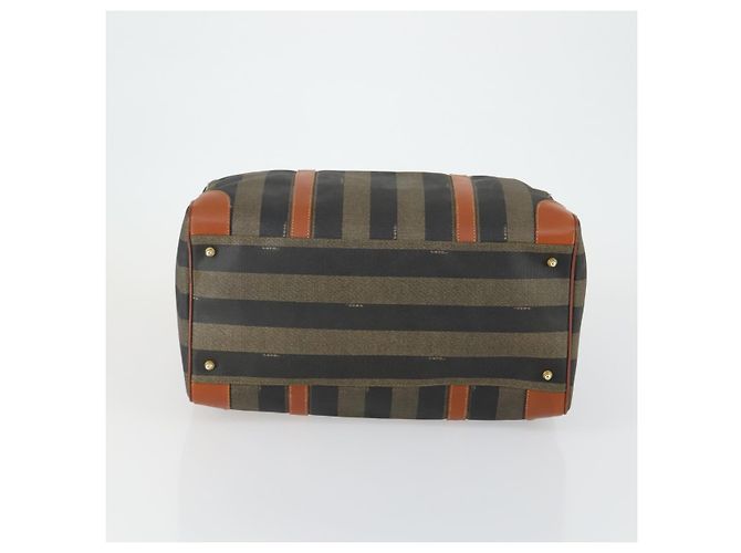 Pequin Borsa Boston in tela Pecan FENDI Nera Marrone oro Auth 155477 Nero D'oro - vista 5