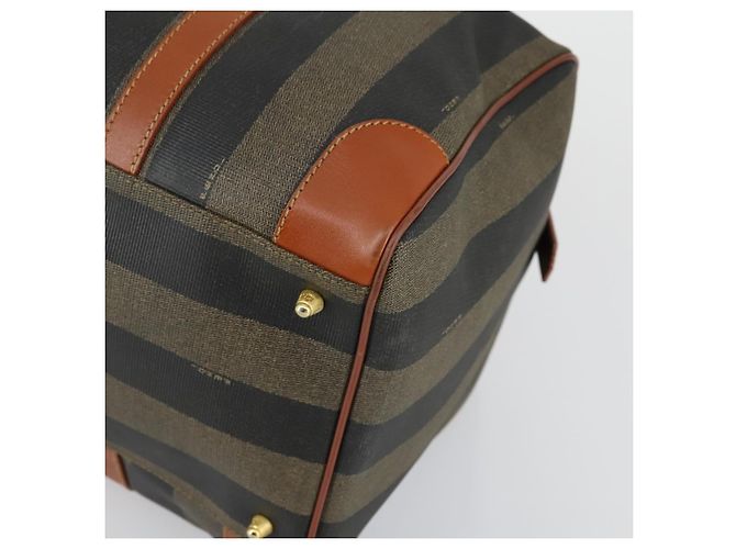 Pequin Borsa Boston in tela Pecan FENDI Nera Marrone oro Auth 155477 Nero D'oro - vista 8