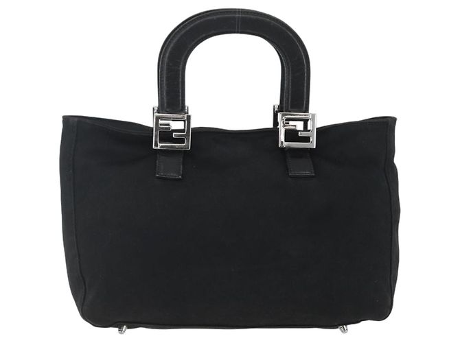 FENDI Handtasche aus schwarzem Nylon mit Silber authentisch 157127 - Ansicht 13