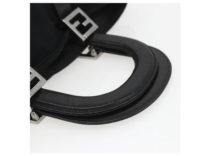 FENDI Handtasche aus schwarzem Nylon mit Silber authentisch 157127 - Ansicht 7