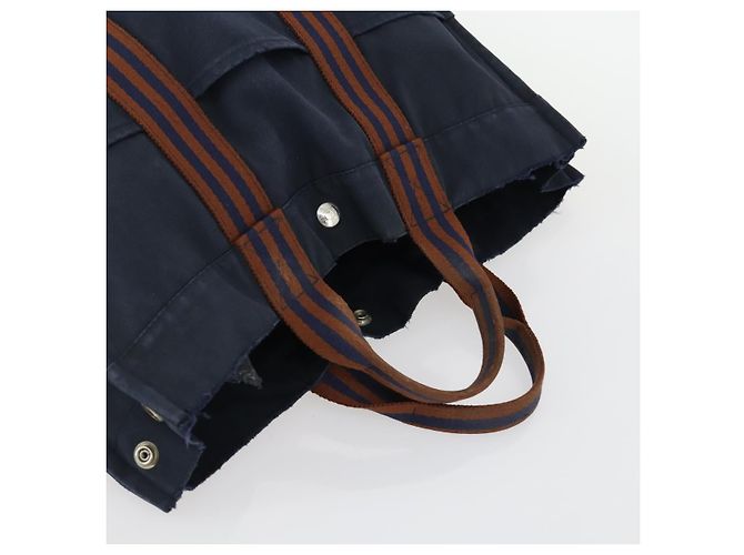 Hermès HERMES PRADA Borsa a mano in nylon canvas 2 pezzi Nero Marina Auth gh1454 Blu navy - vista 13