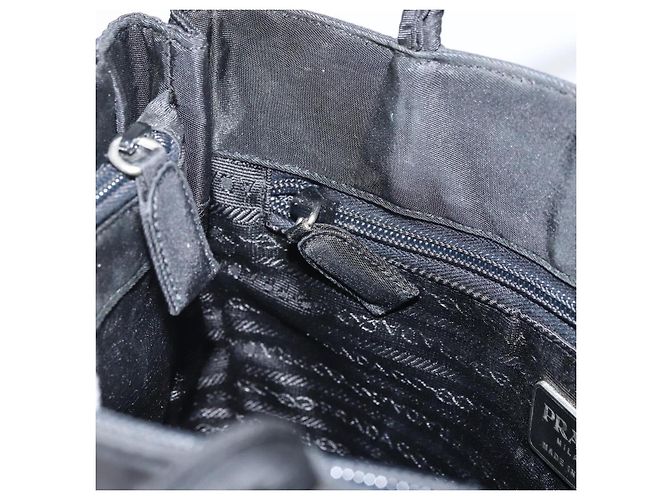 PRADA Borsa a mano in nylon nero Auth ar13903 - vista 20