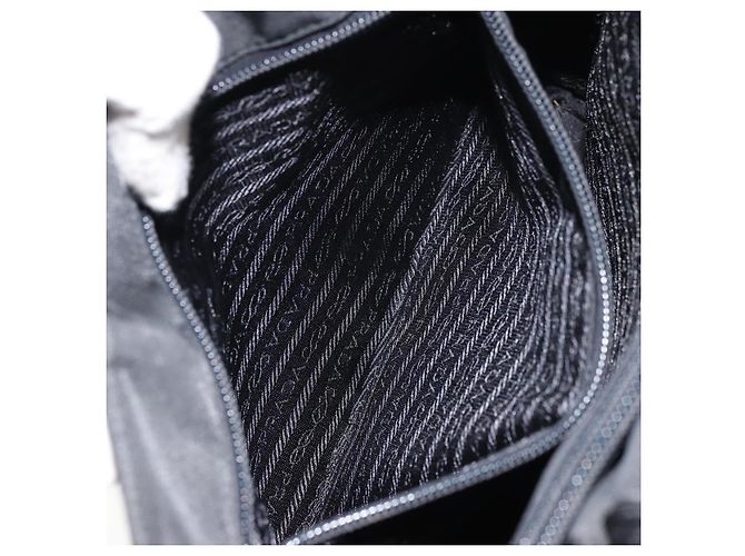 PRADA Borsa a mano in nylon nero Auth ar13903 - vista 21
