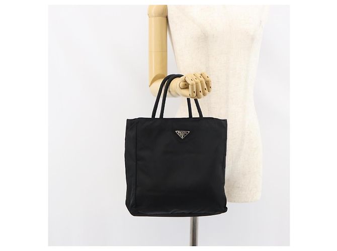 PRADA Borsa a mano in nylon nero Auth ar13903 - vista 25