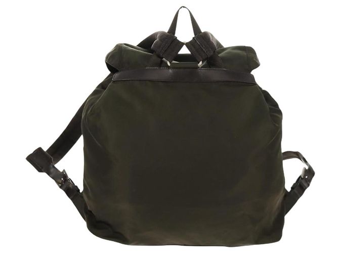 PRADA Backpack Nylon Khaki Silver Auth 157774 Silvery - view 2