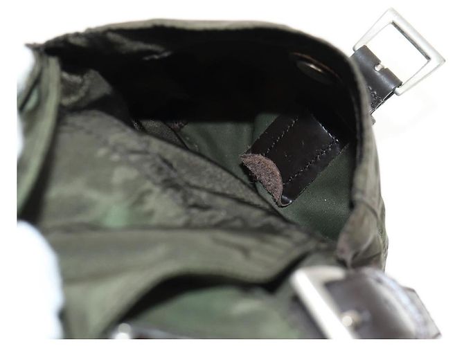 PRADA Backpack Nylon Khaki Silver Auth 157774 Silvery - view 24