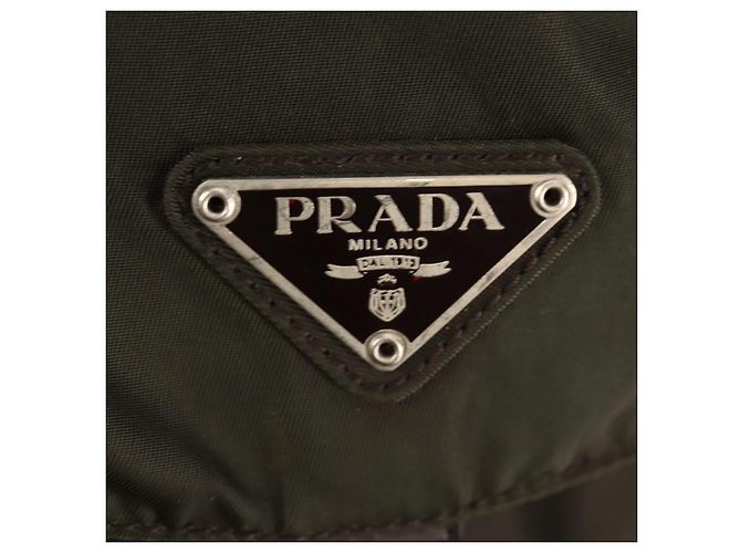 PRADA Backpack Nylon Khaki Silver Auth 157774 Silvery - view 25