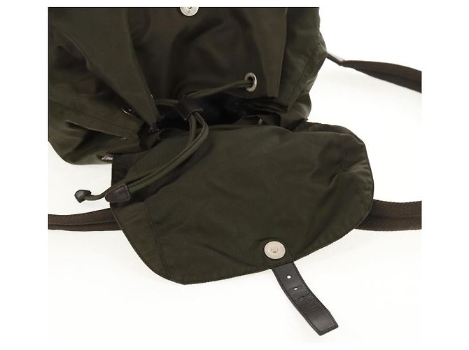 PRADA Backpack Nylon Khaki Silver Auth 157774 Silvery - view 27