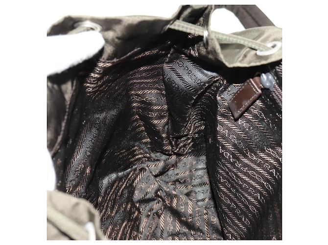 PRADA Backpack Nylon Khaki Silver Auth 157774 Silvery - view 30