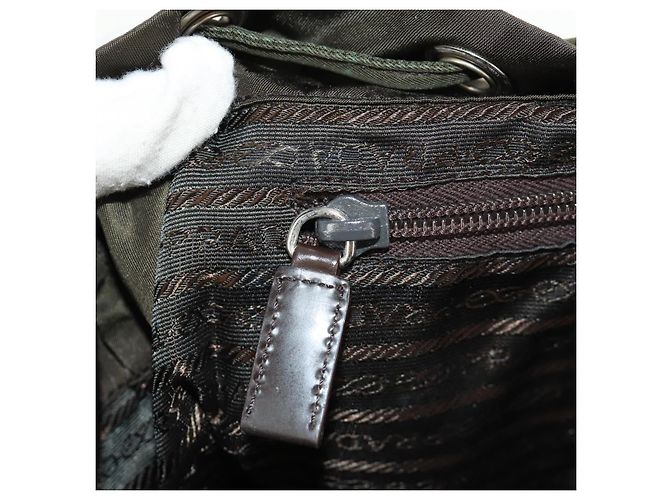 PRADA Backpack Nylon Khaki Silver Auth 157774 Silvery - view 31