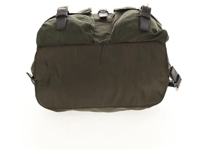 PRADA Backpack Nylon Khaki Silver Auth 157774 Silvery - view 5