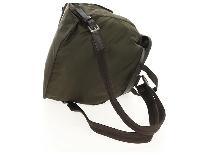 PRADA Backpack Nylon Khaki Silver Auth 157774 Silvery - view 7