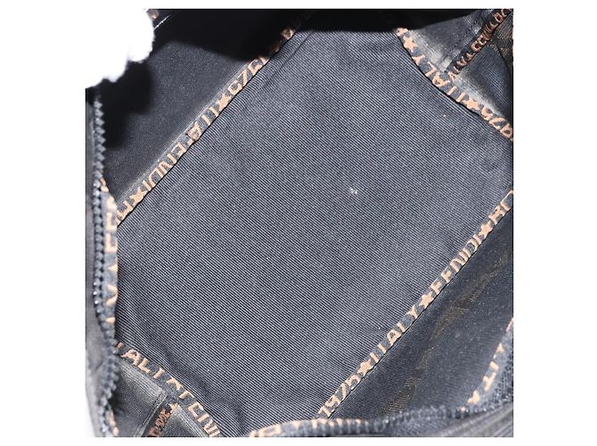 Borsa FENDI in nylon nero e argento autentica 160704 - vista 11