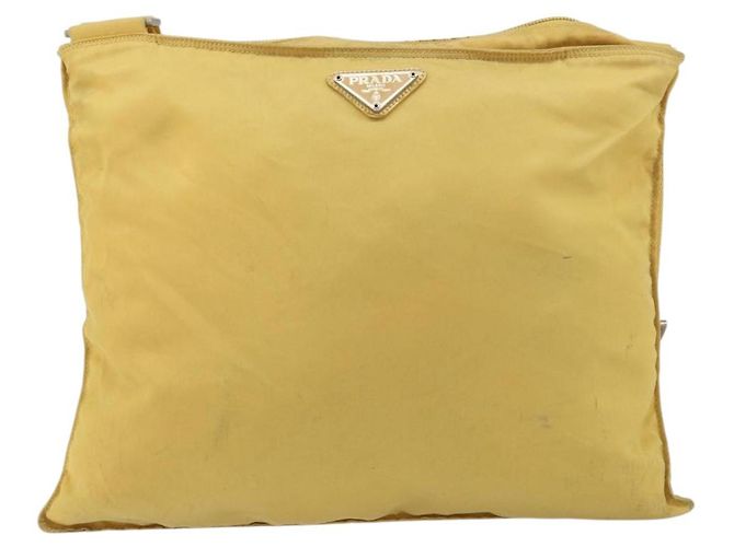 Borsa a Spalla PRADA Nylon Gialla Argento Autentica 156268 Giallo - vista 13