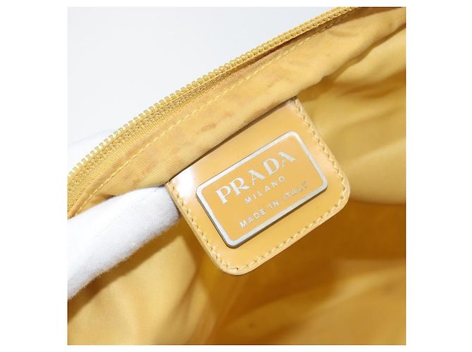 Borsa a Spalla PRADA Nylon Gialla Argento Autentica 156268 Giallo - vista 18