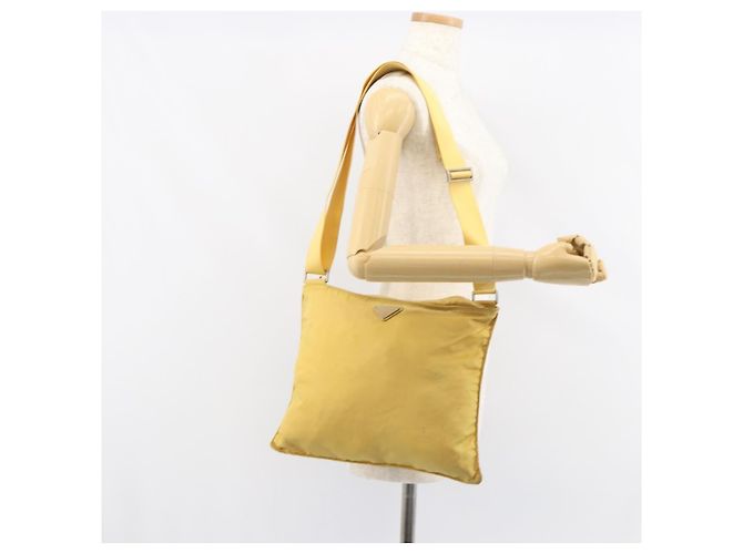 Borsa a Spalla PRADA Nylon Gialla Argento Autentica 156268 Giallo - vista 21